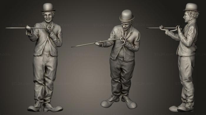 Статуэтки известных личностей (Чарли Чаплин_2, STKC_0157) 3D модель для ЧПУ станка